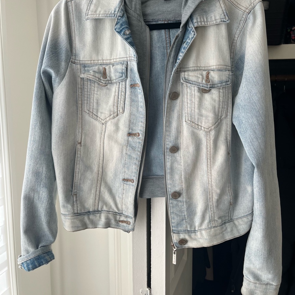 JouJou Denim Jacket with hood Size Large